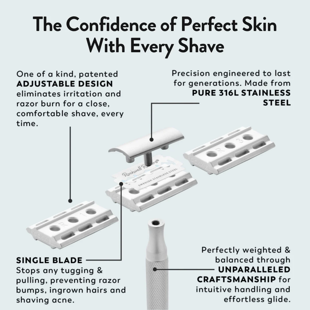 Rockwell 6S Black Stainless Steel Adjustable Razor - Image 3
